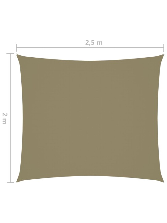 Aurinkopurje Oxford-kangas suorakaide 2x2,5 m beige