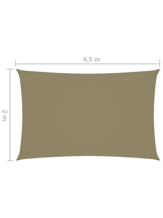 Aurinkopurje Oxford-kangas suorakaide 2x4,5 m beige