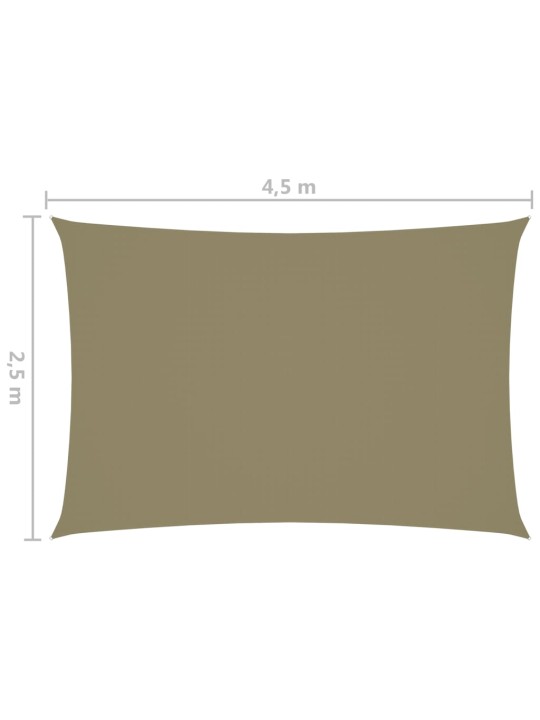 Aurinkopurje Oxford-kangas suorakaide 2,5x4,5 m beige