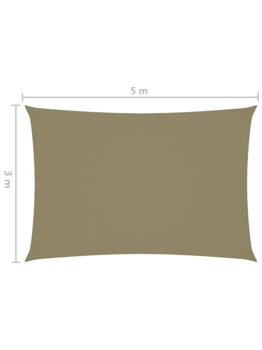 Aurinkopurje Oxford-kangas suorakaide 3x5 m beige