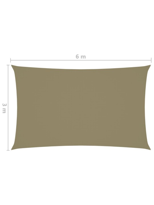 Aurinkopurje Oxford-kangas suorakaide 3x6 m beige