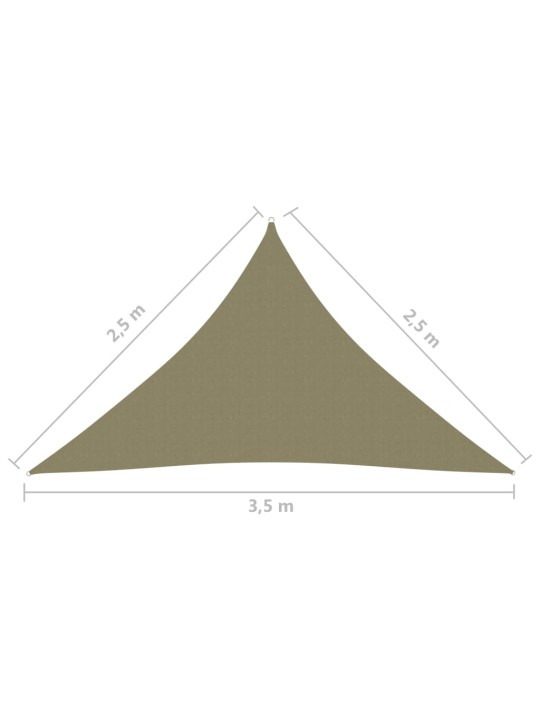 Aurinkopurje Oxford-kangas kolmio 2,5x2,5x3,5 m beige