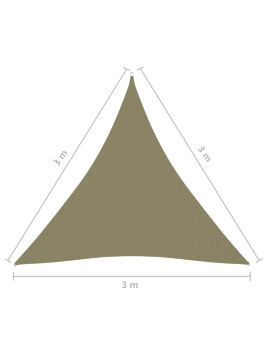 Aurinkopurje Oxford-kangas kolmio 3x3x3 m beige