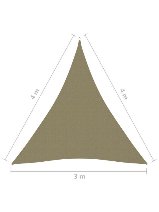 Aurinkopurje Oxford-kangas kolmio 3x4x4 m beige