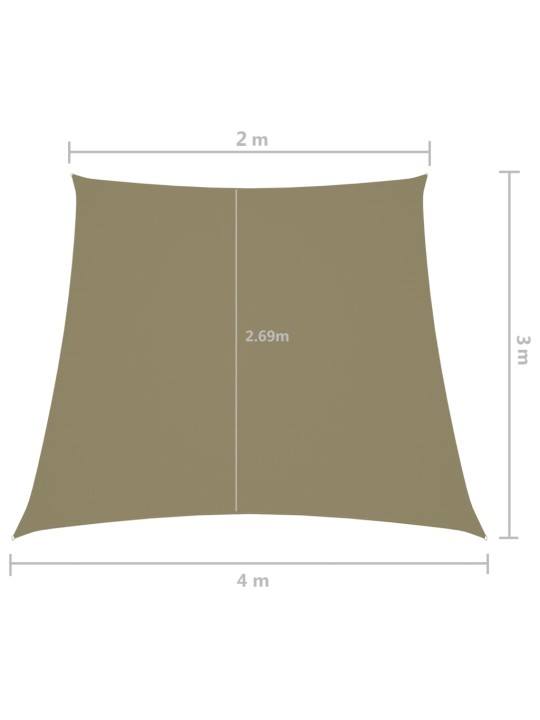 Aurinkopurje Oxford-kangas puolisuunnikas 2/4x3 m beige