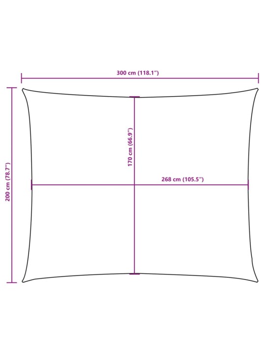 Aurinkopurje Oxford-kangas suorakaide 2x3 m kerma