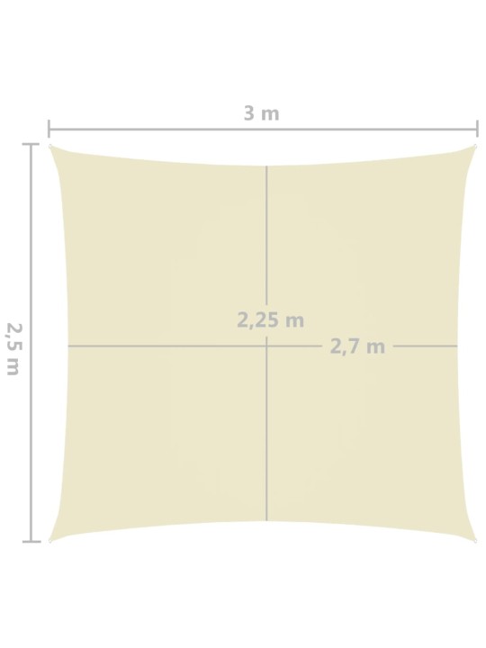 Aurinkopurje Oxford-kangas suorakaide 2,5x3 m kerma