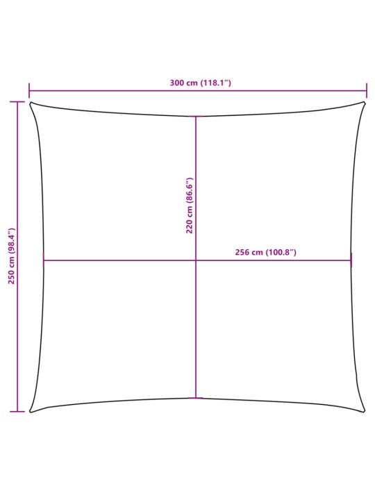 Aurinkopurje Oxford-kangas suorakaide 2,5x3 m kerma