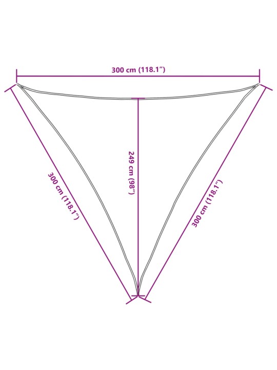 Aurinkopurje Oxford-kangas kolmio 3x3x3 m kerma