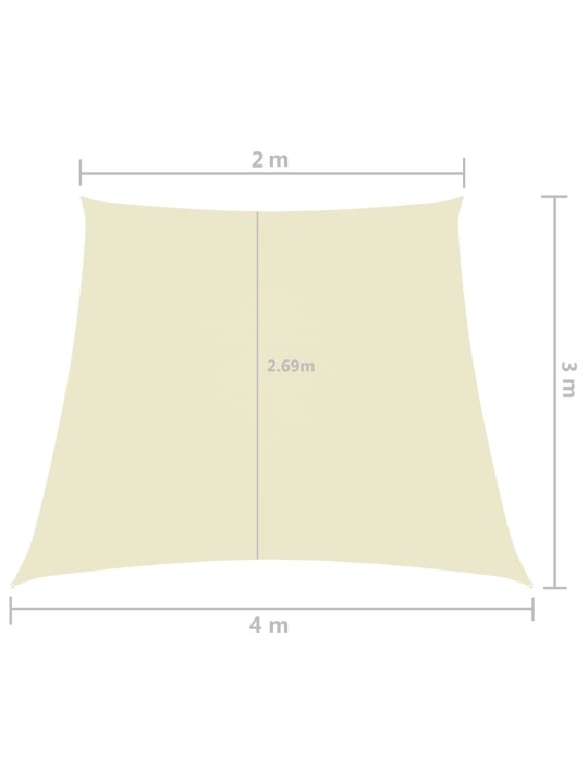 Aurinkopurje Oxford-kangas puolisuunnikas 2/4x3 m kerma