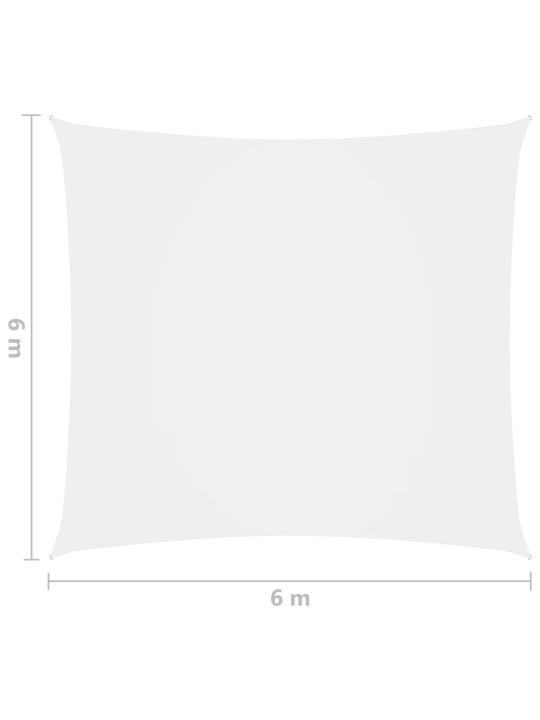 Aurinkopurje Oxford-kangas neliö 6x6 m valkoinen