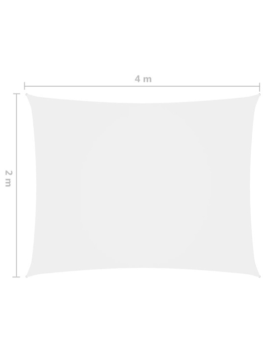 Aurinkopurje Oxford-kangas suorakaide 2x4m valkoinen