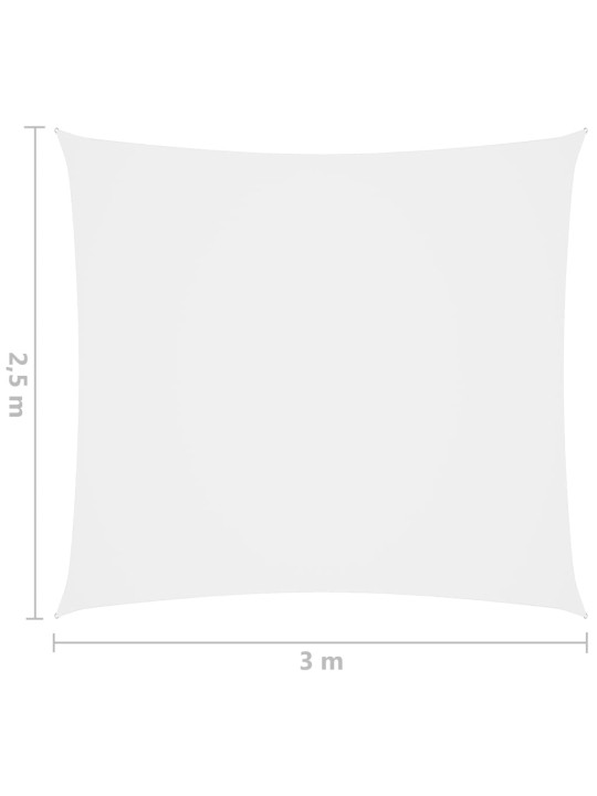 Aurinkopurje Oxford-kangas suorakaide 2,5x3 m valkoinen