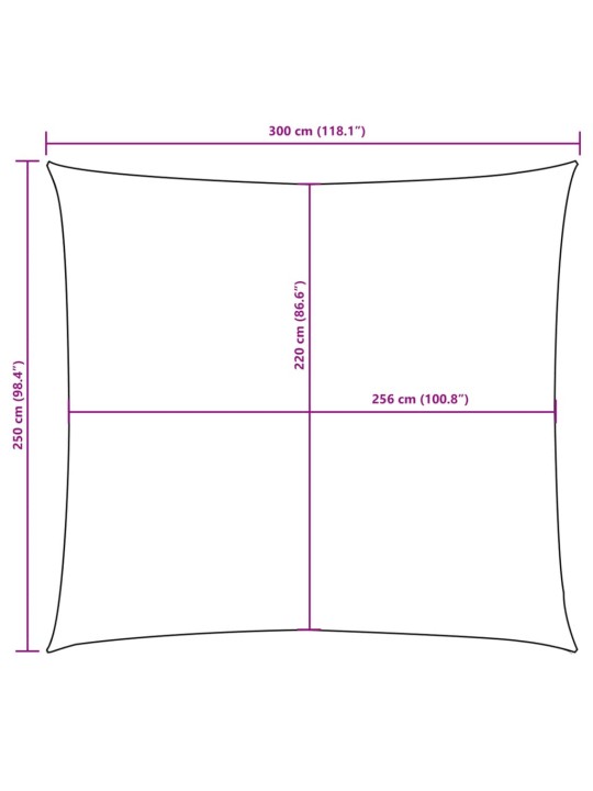 Aurinkopurje Oxford-kangas suorakaide 2,5x3 m valkoinen