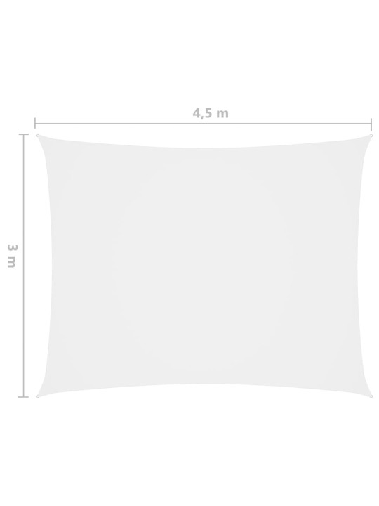 Aurinkopurje Oxford-kangas suorakaide 3x4,5 m valkoinen