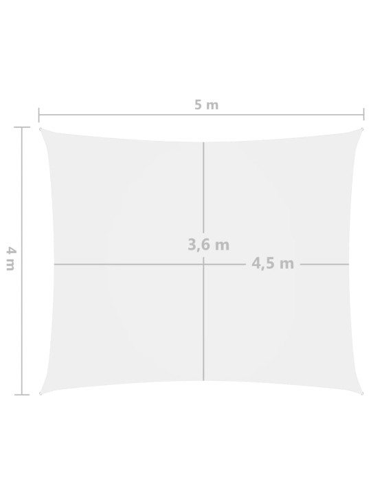 Aurinkopurje Oxford-kangas suorakaide 4x5 m valkoinen