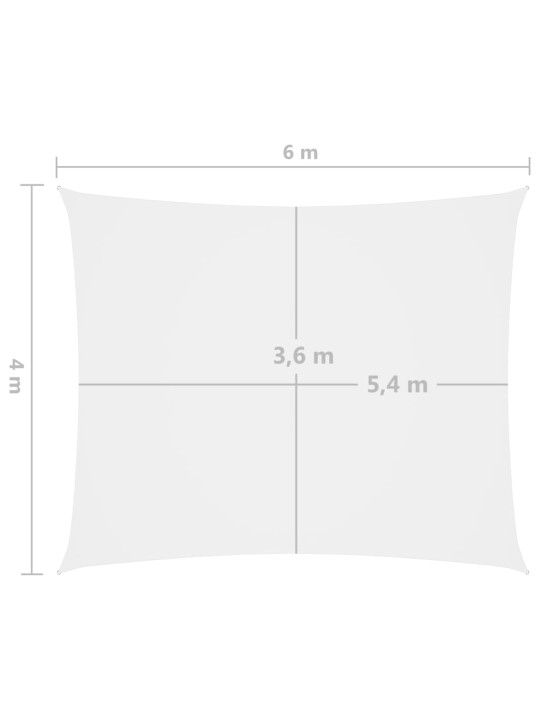 Aurinkopurje Oxford-kangas suorakaide 4x6 m valkoinen