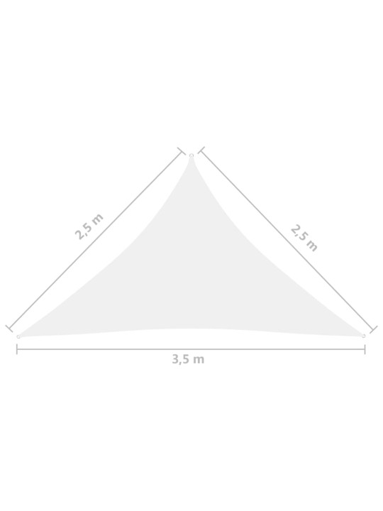 Aurinkopurje Oxford-kangas kolmio 2,5x2,5x3,5 m valkoinen