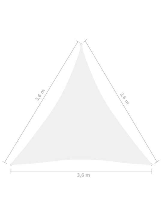 Aurinkopurje Oxford-kangas kolmio 3,6x3,6x3,6 m valkoinen