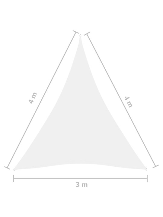 Aurinkopurje Oxford-kangas kolmio 3x4x4 m valkoinen