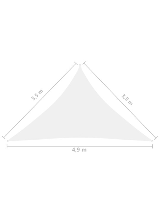 Aurinkopurje Oxford-kangas kolmio 3,5x3,5x4,9 m valkoinen