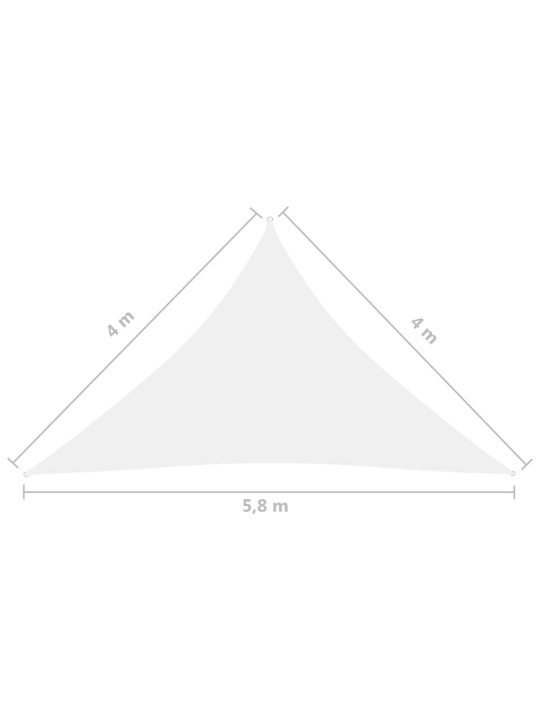 Aurinkopurje Oxford-kangas kolmio 4x4x5,8 m valkoinen