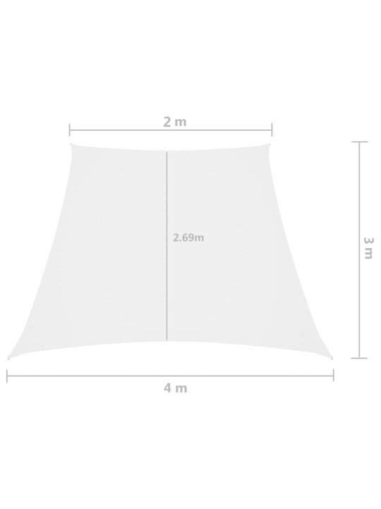 Aurinkopurje Oxford-kangas puolisuunnikas 2/4x3 m valkoinen