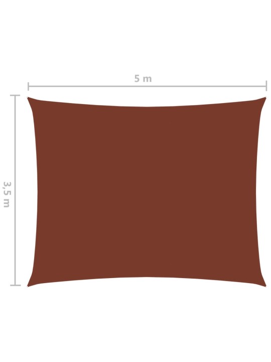 Aurinkopurje Oxford kangas suorakaide 3,5x5 m terrakotta