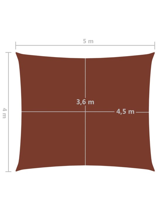 Aurinkopurje Oxford-kangas suorakaide 4x5 m terrakotta