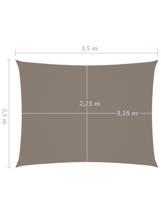 Aurinkopurje Oxford-kangas suorakaide 2,5x3,5 m harmaanruskea