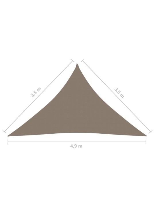 Aurinkopurje oxford-kangas kolmio 3,5x3,5x4,9 m harmaanruskea