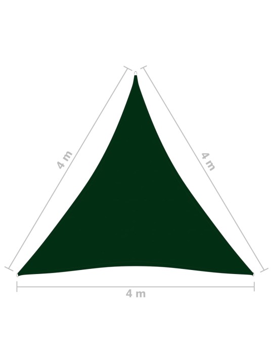 Aurinkopurje Oxford-kangas kolmio 4x4x4 m tummanvihreä