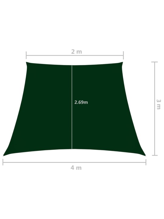 Aurinkopurje Oxford-kangas puolisuunnikas 2/4x3 m tummanvihreä