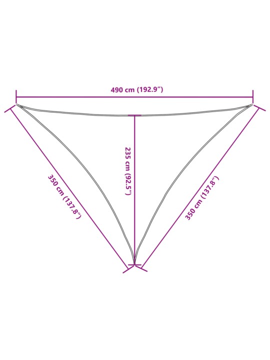 Aurinkopurje oxford-kangas kolmio 3,5x3,5x4,9 m sininen
