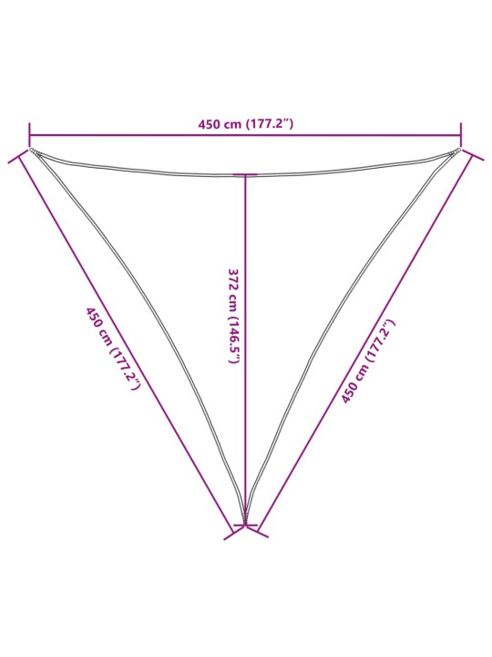 Aurinkopurje oxford-kangas kolmio 4,5x4,5x4,5 m sininen