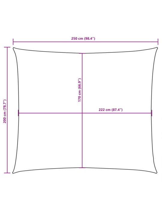 Aurinkopurje oxford-kangas suorakaide 2x2,5 m keltainen