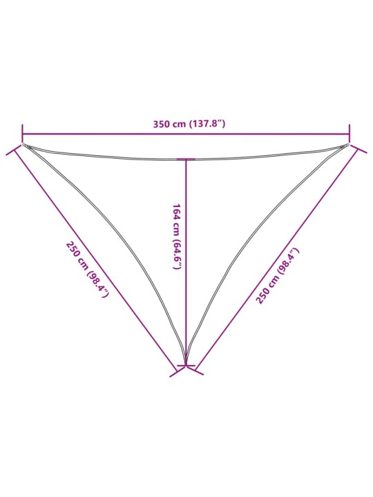 Aurinkopurje oxford-kangas kolmio 2,5x2,5x3,5 m keltainen