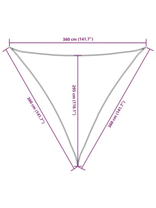 Aurinkopurje oxford-kangas kolmio 3,6x3,6x3,6 m keltainen