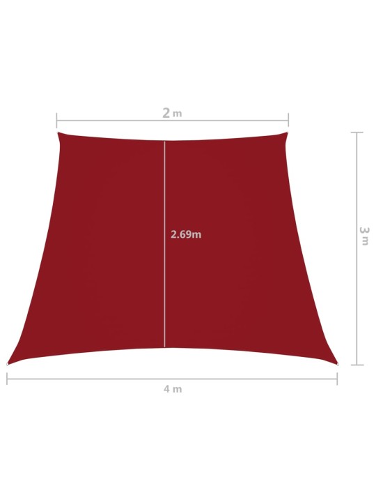 Aurinkopurje Oxford-kangas puolisuunnikas 2/4x3 m punainen