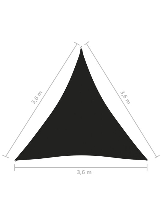 Aurinkopurje Oxford-kangas kolmio 3,6x3,6x3,6 m musta