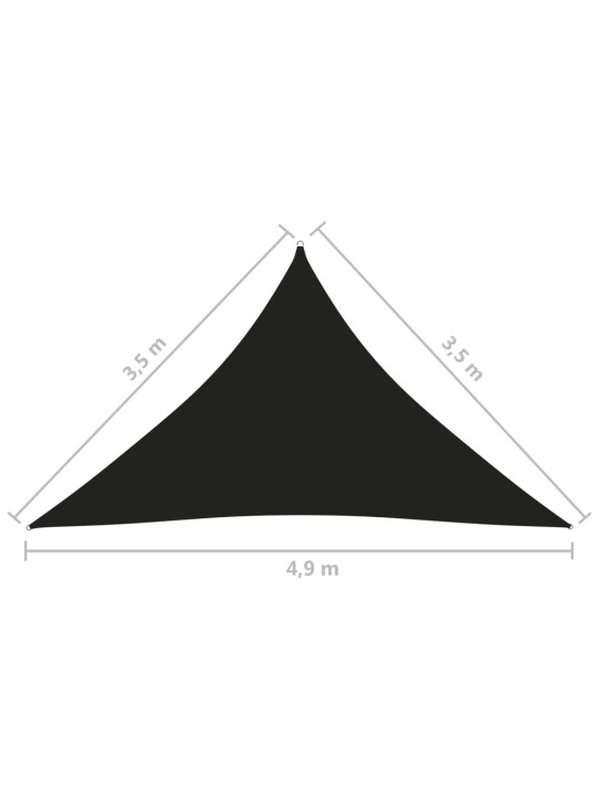 Aurinkopurje Oxford-kangas kolmio 3,5x3,5x4,9 m musta