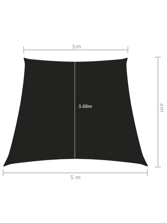 Aurinkopurje Oxford-kangas puolisuunnikas 3/5x4 m musta