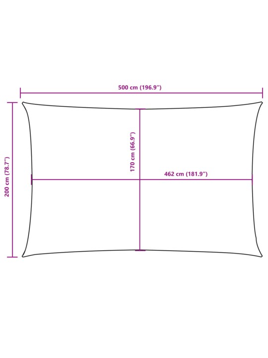 Aurinkopurje Oxford-kangas suorakaide 2x5 m ruskea