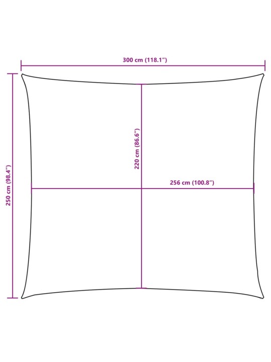 Aurinkopurje Oxford-kangas suorakaide 2,5x3 m ruskea