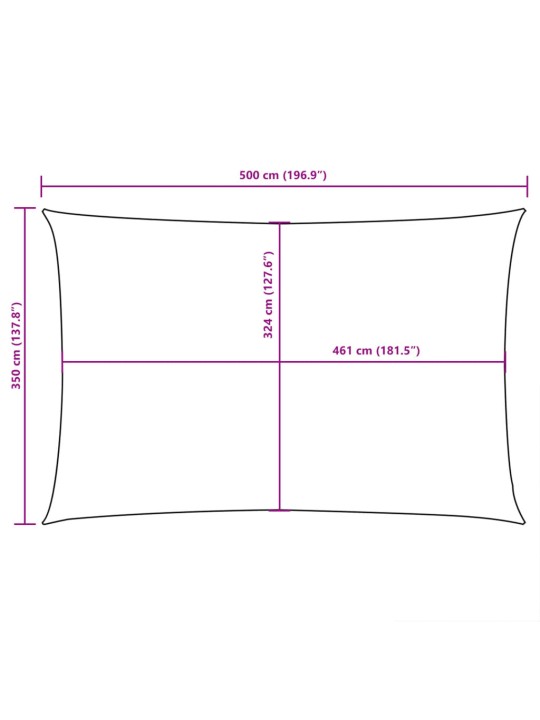Aurinkopurje Oxford-kangas suorakaide 3,5x5 m ruskea