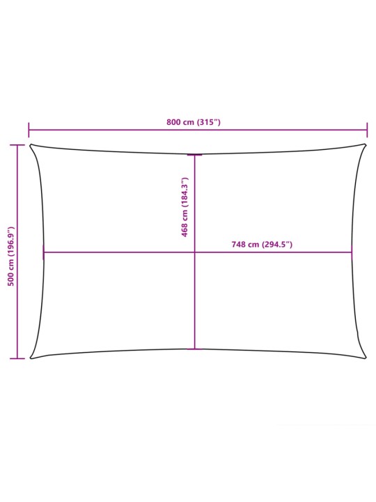 Aurinkopurje Oxford-kangas suorakaide 5x8 m ruskea