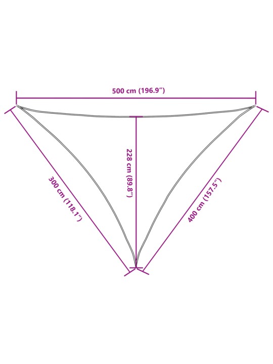 Aurinkopurje oxford-kangas kolmio 3x4x5 m ruskea