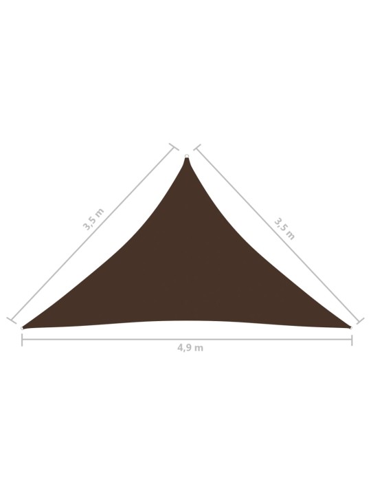 Aurinkopurje Oxford-kangas kolmio 3,5x3,5x4,9 m ruskea