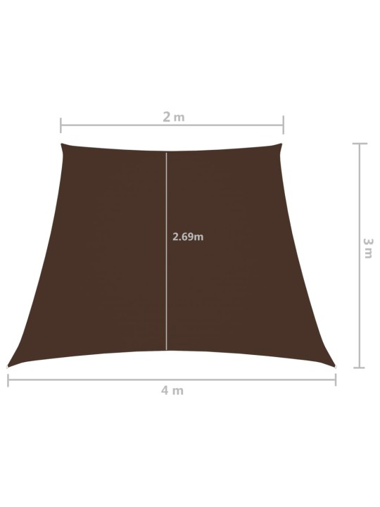 Aurinkopurje Oxford-kangas puolisuunnikas 2/4x3 m ruskea