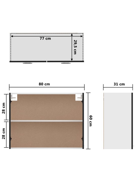 Seinäkaappi musta 80x31x60 cm lastulevy